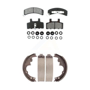Front Rear Semi-Metallic Brake Pads And Drum Shoes Kit For Chevrolet Astro GMC Safari AWD KSN-100070