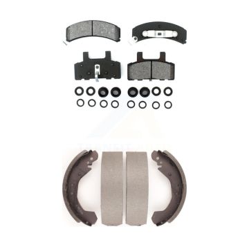 Front Rear Semi-Metallic Brake Pads And Drum Shoe Kit For Chevrolet K1500 GMC C1500 Yukon KSN-100071