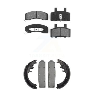 Front Rear Semi-Metallic Brake Pads Drum Shoes Kit For Dodge Ram 2500 Chevrolet K2500 GMC KSN-100072