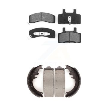 Front Rear Semi-Metallic Brake Pads Drum Shoes Kit For Chevrolet GMC K3500 Dodge Ram 3500 KSN-100073
