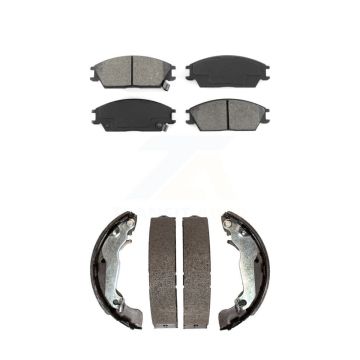 Front Rear Semi-Metallic Brake Pads And Drum Shoes Kit For 2003-2005 Hyundai Accent KSN-100085