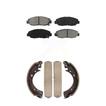 Front Rear Semi-Metallic Brake Pads And Drum Shoes Kit For Honda Civic Acura EL KSN-100091