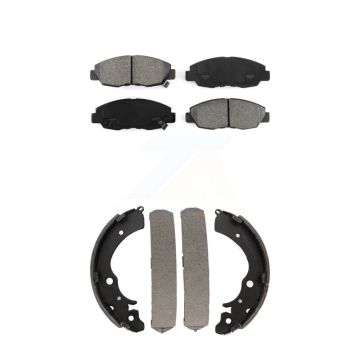 Front Rear Semi-Metallic Brake Pads Drum Shoes Kit For 98-02 Honda Accord Sedan with 2.3L KSN-100092