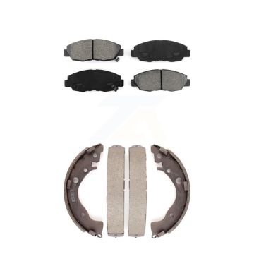 Front Rear Semi-Metallic Brake Pads And Drum Shoes Kit For Honda Civic Insight KSN-100093