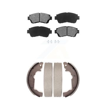 Front Rear Semi-Metallic Brake Pads And Drum Shoes Kit For 1998-2003 Toyota Sienna KSN-100101