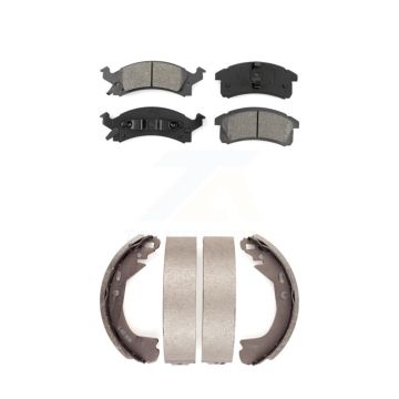 Front Rear Semi-Metallic Brake Pads Drum Shoes Kit For Chevrolet Cavalier Beretta Corsica KSN-100109