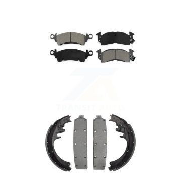 Front Rear Semi-Metallic Brake Pads Drum Shoe Kit For GMC G3500 K2500 C2500 Chevrolet C20 KSN-100113