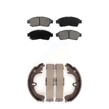 Front Rear Semi-Metallic Brake Pads And Drum Shoes Kit For 1994-1997 Toyota Celica ST KSN-100130