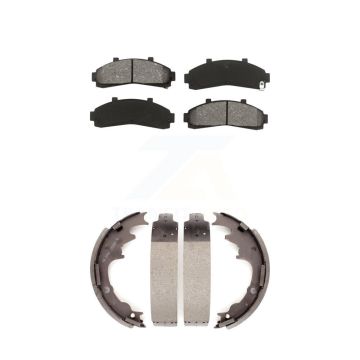 Front Rear Semi-Metallic Brake Pads Drum Shoe Kit For Ford Ranger Mazda B4000 B3000 B2300 KSN-100152