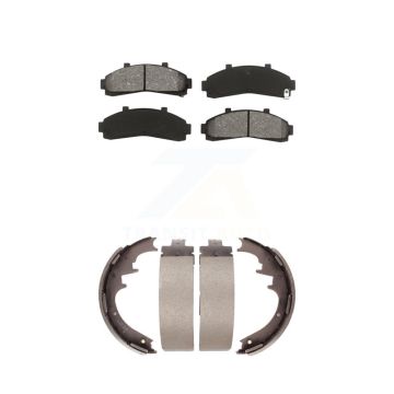 Front Rear Semi-Metallic Brake Pads Drum Shoe Kit For Ford Ranger Mazda B4000 B3000 B2300 KSN-100153
