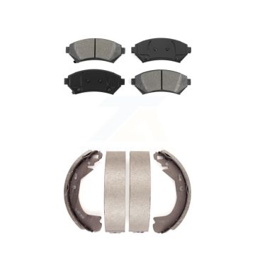 Front Rear Semi-Metallic Brake Pads Drum Shoe Kit For Pontiac Montana Buick Century Trans KSN-100169