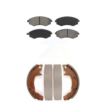 Front Rear Semi-Metallic Brake Pads And Drum Shoes Kit For 1991-1993 Hyundai Sonata KSN-100170