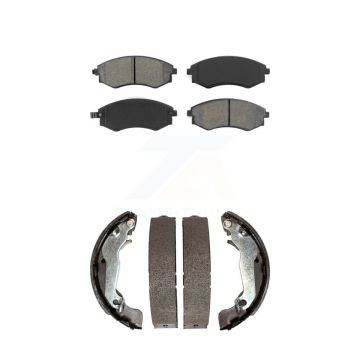 Front Rear Semi-Metallic Brake Pads And Drum Shoes Kit For Hyundai Elantra Tiburon KSN-100171