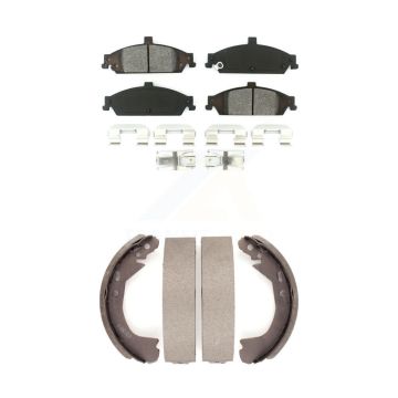 Front Rear Semi-Metallic Brake Pads & Drum Shoe Kit For Pontiac Grand Am Chevrolet Malibu KSN-100178