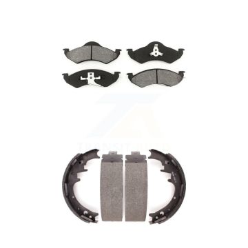 Front Rear Semi-Metallic Brake Pads Drum Shoe Kit For Dodge Dakota With 10" Diameter KSN-100181