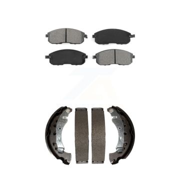 Front Rear Semi-Metallic Brake Pads And Drum Shoes Kit For 2013-2019 Nissan Sentra KSN-100196