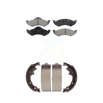 Front Rear Semi-Metallic Brake Pads Drum Shoes Kit For Dodge Dakota With 9" Diameter KSN-100202