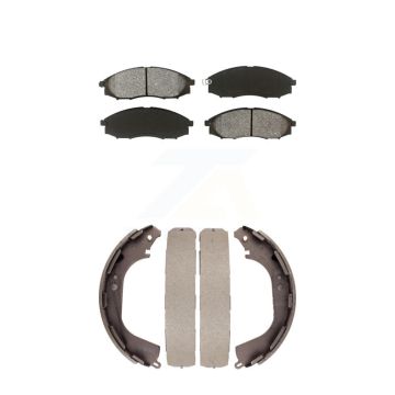 Front Rear Semi-Metallic Brake Pads And Drum Shoes Kit For Nissan Xterra Frontier KSN-100207