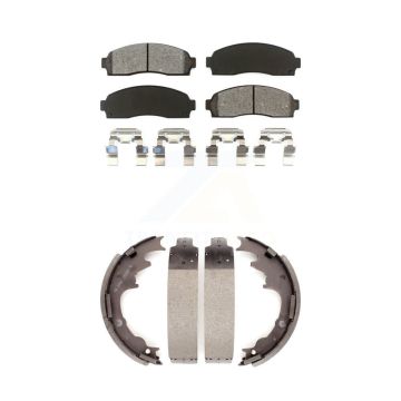Front Rear Semi-Metallic Brake Pads Drum Shoe Kit For Ford Ranger Mazda B4000 B3000 B2300 KSN-100209