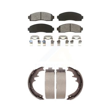 Front Rear Semi-Metallic Brake Pads Drum Shoe Kit For Ford Ranger Mazda B4000 B3000 B2300 KSN-100210