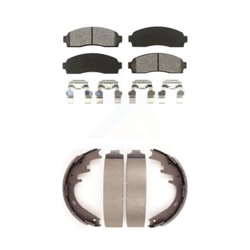 Front Rear Semi-Metallic Brake Pads Drum Shoes Kit For 2001-2002 Ford Explorer Sport Trac KSN-100211