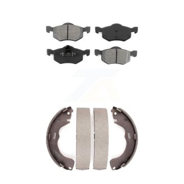 Front Rear Semi-Metallic Brake Pads & Drum Shoe Kit For Ford Escape Mazda Tribute Mercury KSN-100216
