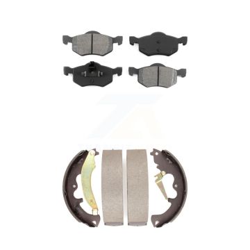 Front Rear Semi-Metallic Brake Pads & Drum Shoes Kit For 2007 Ford Escape Mercury Mariner KSN-100217