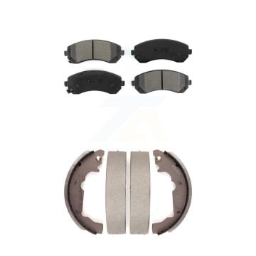 Front Rear Semi-Metallic Brake Pads And Drum Shoes Kit For 2001-2005 Pontiac Aztek KSN-100219