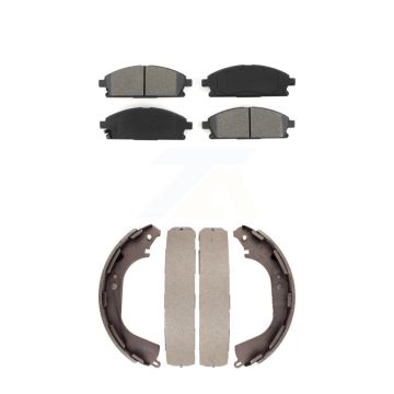 Front Rear Semi-Metallic Brake Pads And Drum Shoes Kit For Nissan Pathfinder INFINITI QX4 KSN-100220