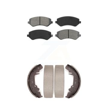 Front Rear Semi-Metallic Brake Pads Drum Shoe Kit For Dodge Caravan Grand Chrysler Town & KSN-100221