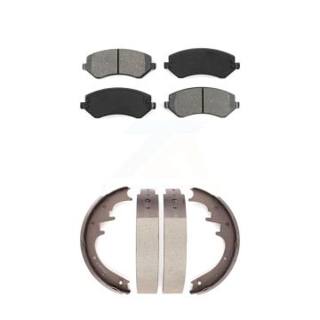 Front Rear Semi-Metallic Brake Pads And Drum Shoes Kit For 2002 Jeep Liberty KSN-100223