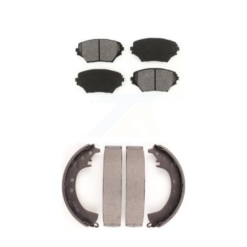 Front Rear Semi-Metallic Brake Pads And Drum Shoes Kit For 2001-2002 Toyota RAV4 KSN-100226