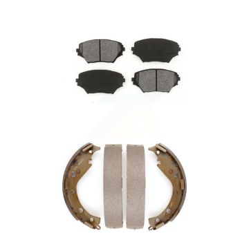 Front Rear Semi-Metallic Brake Pads And Drum Shoes Kit For 2003-2005 Toyota RAV4 KSN-100227