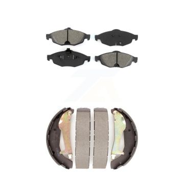 Front Rear Semi-Metallic Brake Pads And Drum Shoes Kit For Chrysler Sebring Dodge Stratus KSN-100235