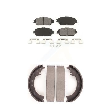 Front Rear Semi-Metallic Brake Pads And Drum Shoes Kit For 2005-2006 Toyota Camry SE/XLE KSN-100240