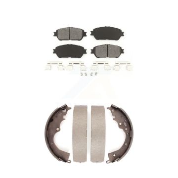 Front Rear Semi-Metallic Brake Pads And Drum Shoes Kit For 2004-2010 Toyota Sienna KSN-100241