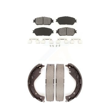 Front Rear Semi-Metallic Brake Pads And Drum Shoes Kit For 2005-2006 Toyota Camry SE/XLE KSN-100243