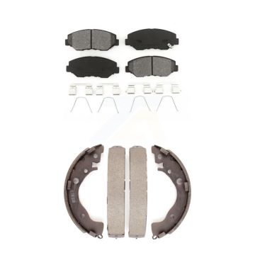 Front Rear Semi-Metallic Brake Pads And Drum Shoes Kit For Honda Civic KSN-100247