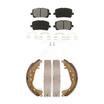 Front Rear Semi-Metallic Brake Pads And Drum Shoes Kit For Toyota Corolla KSN-100248