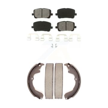 Front Rear Semi-Metallic Brake Pads And Drum Shoes Kit For Toyota Matrix Pontiac Vibe KSN-100249
