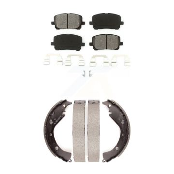 Front Rear Semi-Metallic Brake Pads And Drum Shoes Kit For Toyota Matrix Pontiac Vibe AWD KSN-100250