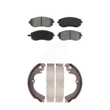 Front Rear Semi-Metallic Brake Pads And Drum Shoe Kit For Subaru Forester Impreza Outback KSN-100254