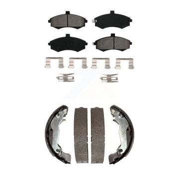 Front Rear Semi-Metallic Brake Pads And Drum Shoes Kit For Hyundai Elantra KSN-100256