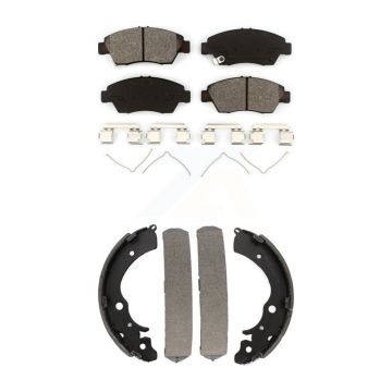 Front Rear Semi-Metallic Brake Pads And Drum Shoes Kit For Honda Civic KSN-100259