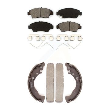 Front Rear Semi-Metallic Brake Pads And Drum Shoes Kit For Honda Fit Civic KSN-100260