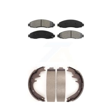 Front Rear Semi-Metallic Brake Pads And Drum Shoes Kit For Dodge Dakota KSN-100264