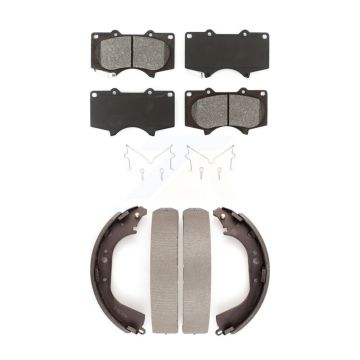 Front Rear Semi-Metallic Brake Pads And Drum Shoes Kit For Toyota Tundra KSN-100267