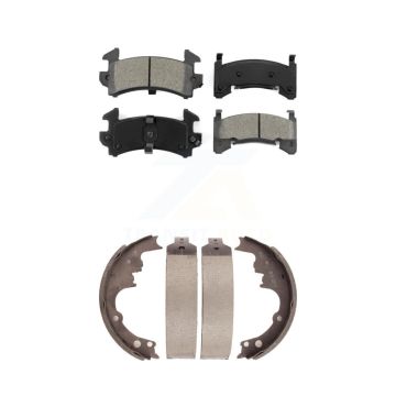 Front Rear Semi-Metallic Brake Pads & Drum Shoe Kit For 2003 Chevrolet S10 GMC Sonoma RWD KSN-100270
