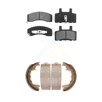 Front Rear Semi-Metallic Brake Pads And Drum Shoes Kit For Dodge Ram 2500 KSN-100281