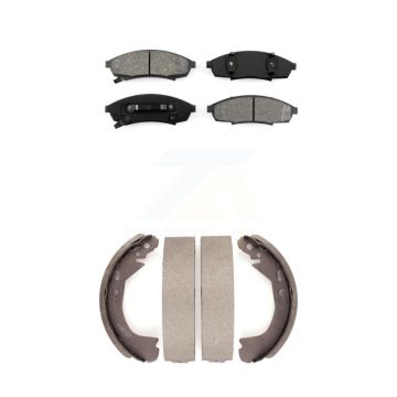 Front Rear Semi-Metallic Brake Pads And Drum Shoe Kit For 1997 Oldsmobile Cutlass Supreme KSN-100282